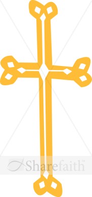 Whimsical Gold Cross | Cross Clipart