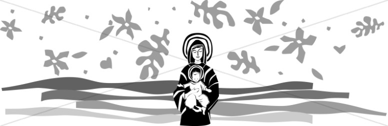 Mary Presents Baby Jesus on Christmas