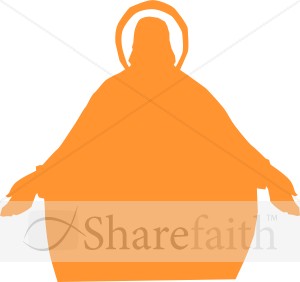 Jesus Silhouette with Open Arms | Jesus Clipart