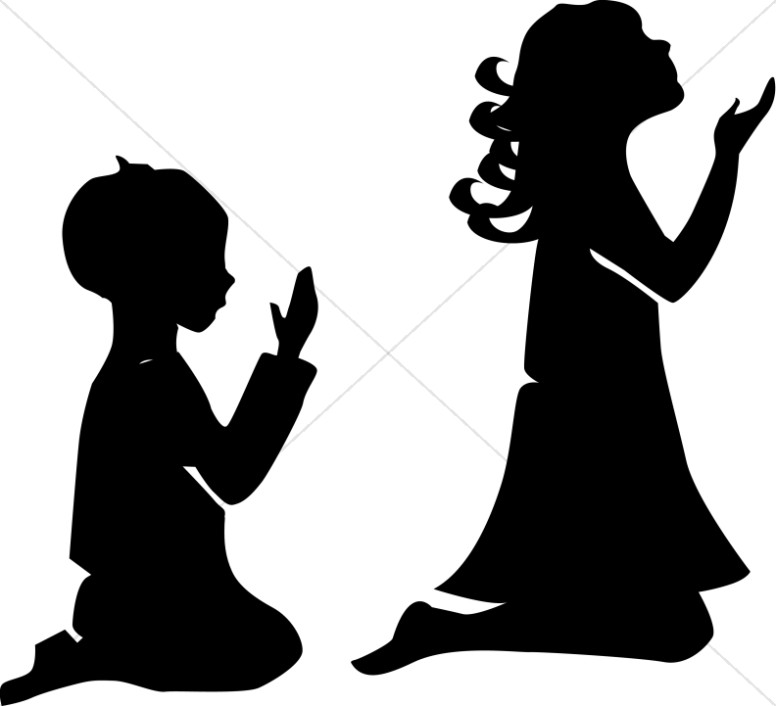 kids praying clipart