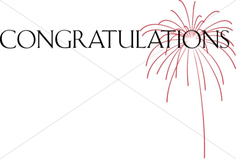 Congratulations with Red Fireworks Burst Thumbnail Showcase