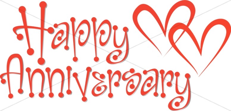 Cute Red Anniversary Wordart with Hearts Thumbnail Showcase