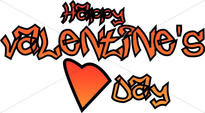 Graffiti Happy Valentine's Day with Heart