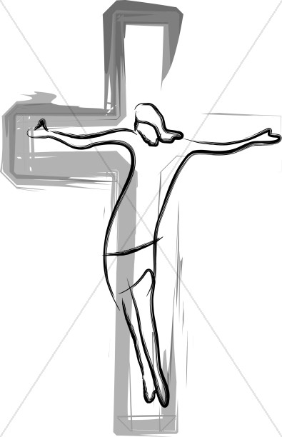 Jesus On the Cross Painted Abstract