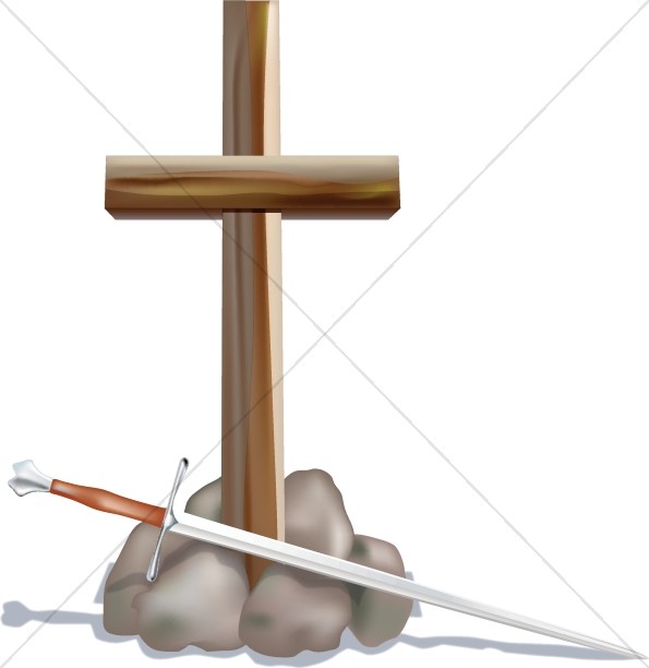 Wooden Cross with Sword Thumbnail Showcase