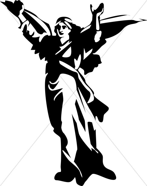 angel gabriel clip art black and white