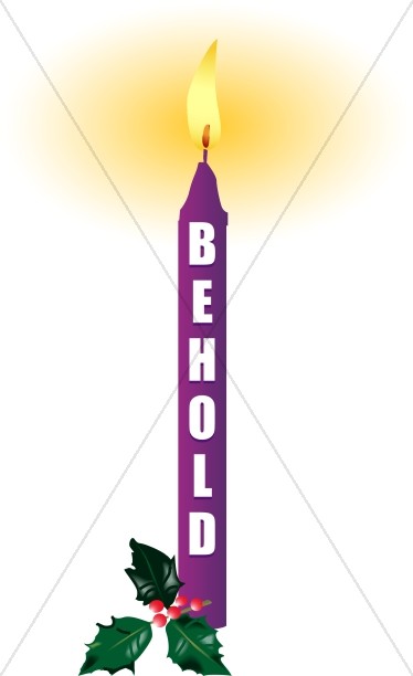 Purple Advent Candle with Behold Thumbnail Showcase