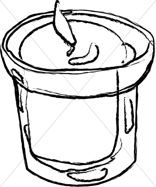 Small Candle in Outline