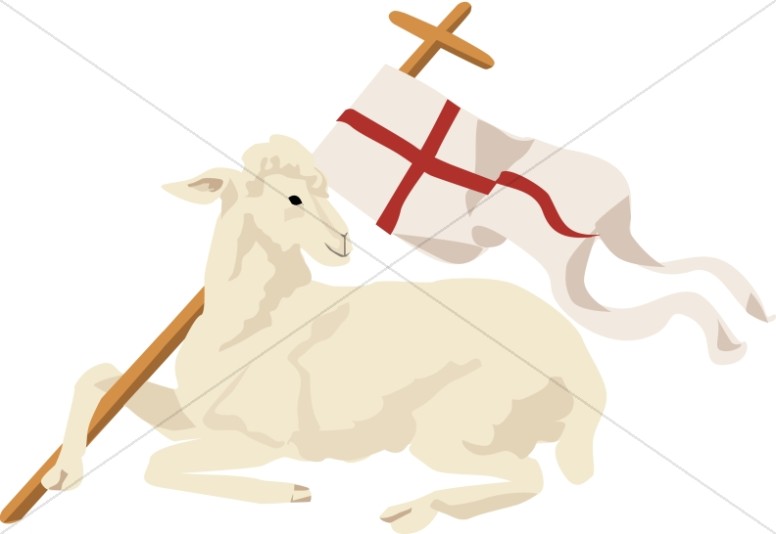 White Lamb with Christian Banner Thumbnail Showcase