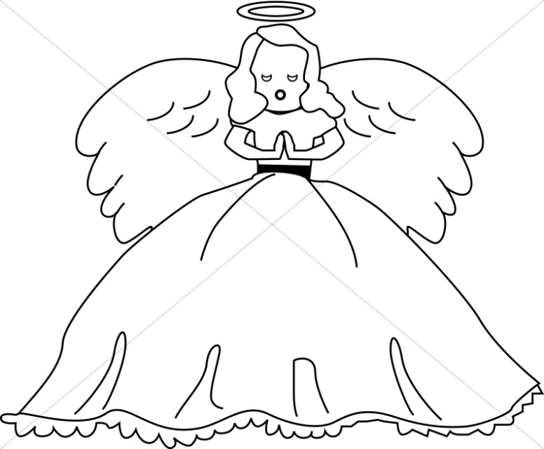 Cute Angel Doll Line art Thumbnail Showcase
