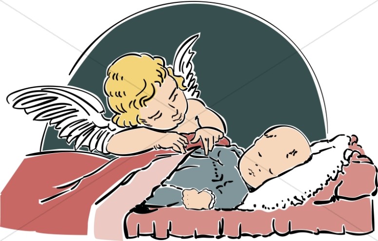 Angel Tucking Baby In Thumbnail Showcase