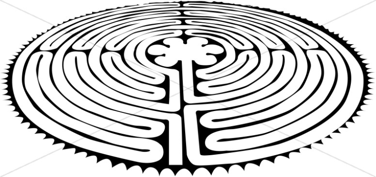 Peace Labyrinth   Black and White Thumbnail Showcase