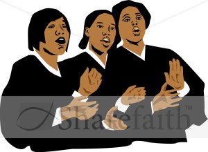 Three Church Singers | Church Choir Clipart