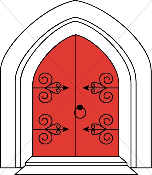 Church Doors in Outline