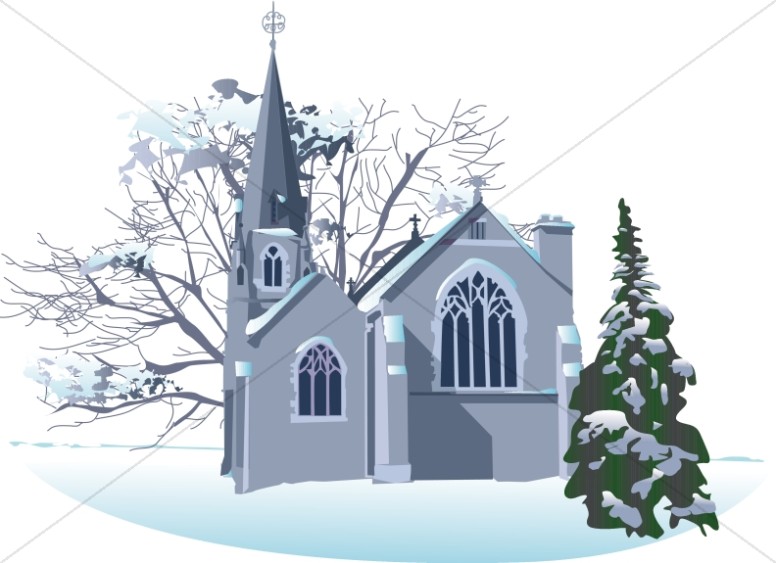 Snowy Winter Church Thumbnail Showcase