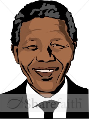Smiling Nelson Mandela Famous People Clipart