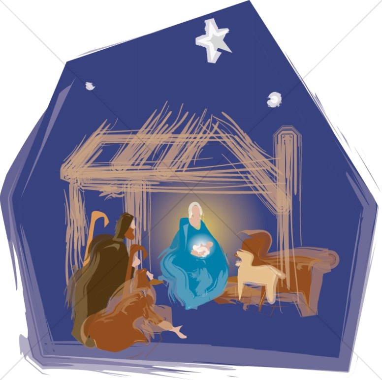 Nativity Scene with Stable Animals Thumbnail Showcase