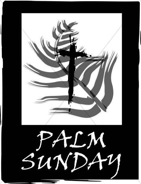 Palm Sunday Sign with Palm over Cross Thumbnail Showcase