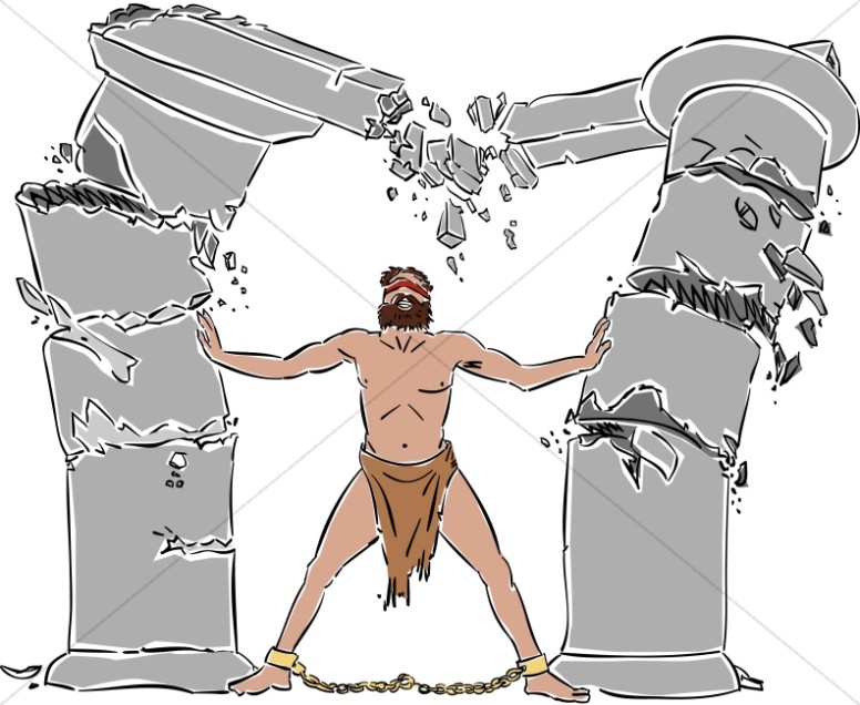 samson bible clipart for kids