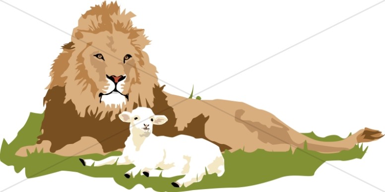 lion and lamb clip art