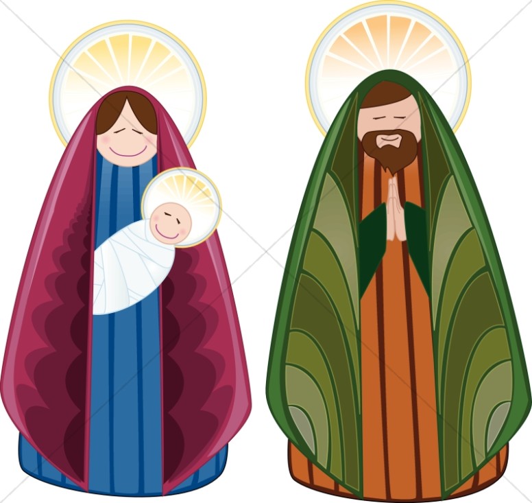 Cheerful Holy Family Characters Thumbnail Showcase