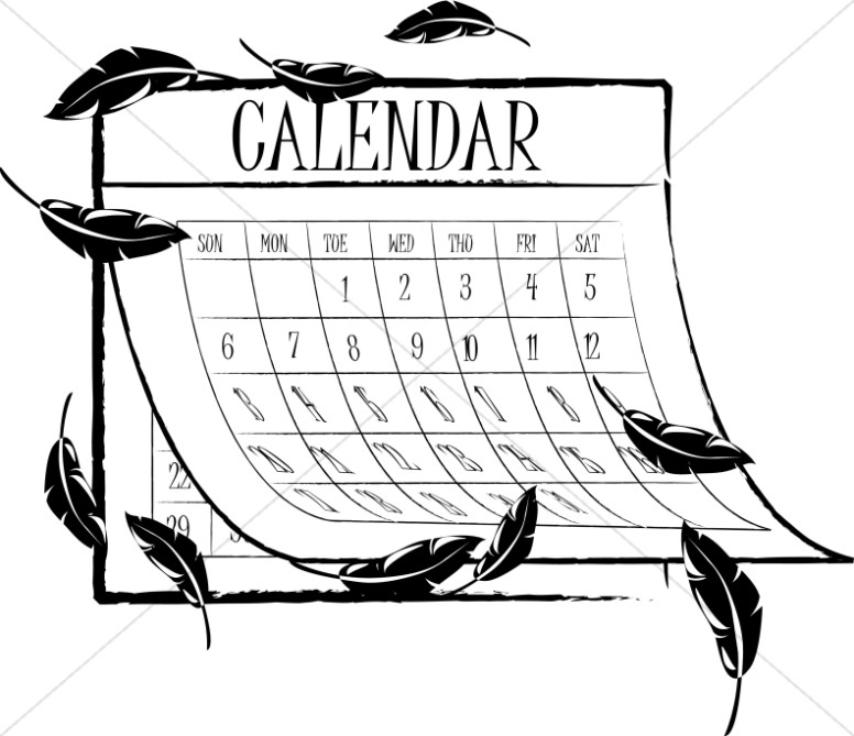 Balck and White Fall Calendar