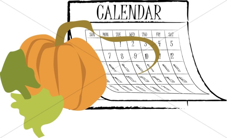 Autumn Calendar with Pumpkin abstract Thumbnail Showcase