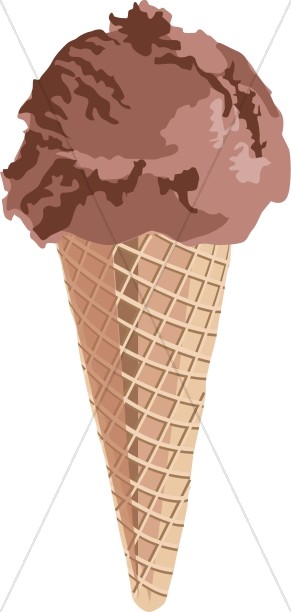 Chocolate Ice Cream in a Waffle Cone Thumbnail Showcase
