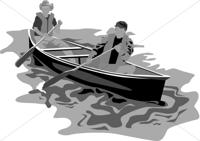 Greyscale Rowers in Canoe Thumbnail Showcase
