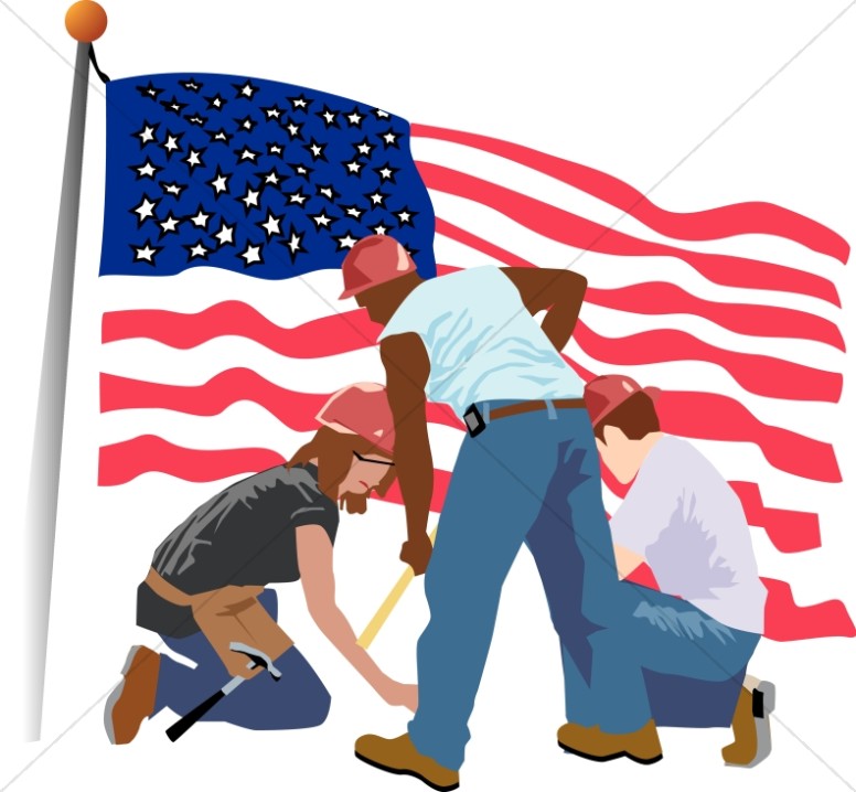 Patriotic Construction and Cleanup Workers Thumbnail Showcase
