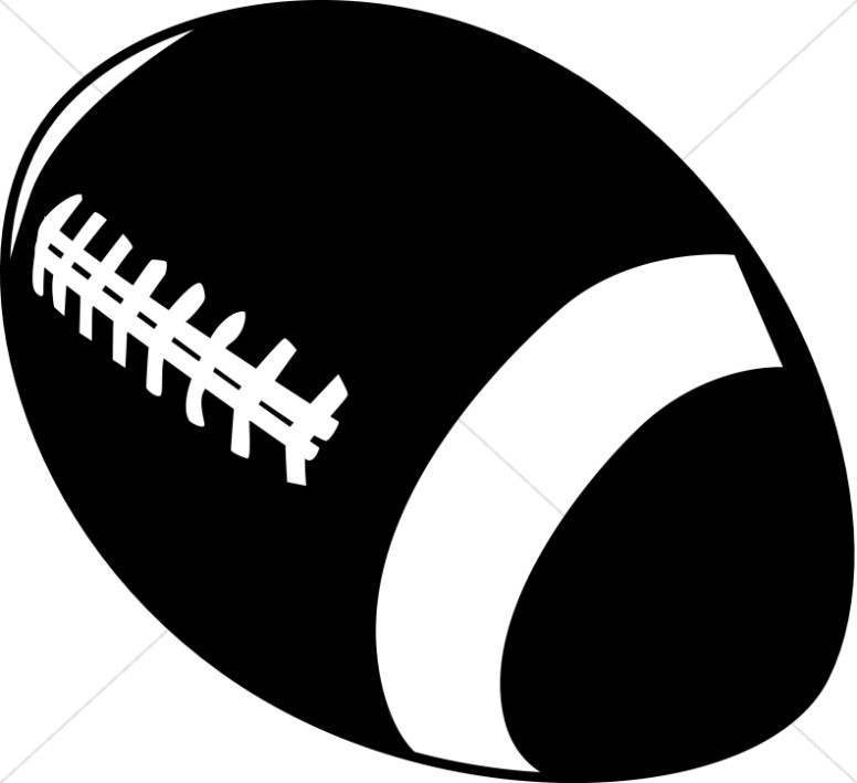 Black and White Silhouette Football
