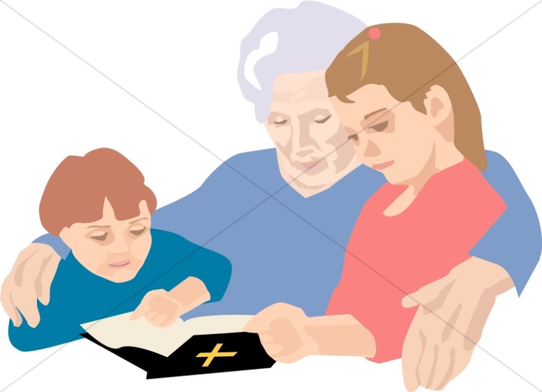 Grandchildren Reading Bible Thumbnail Showcase