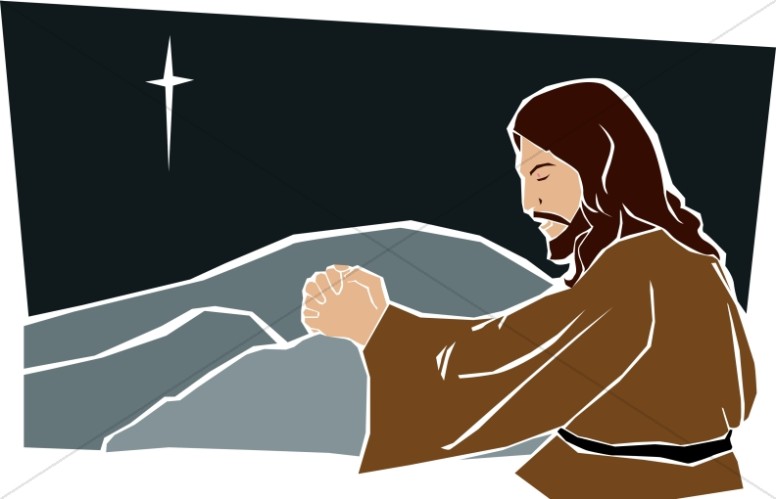 Jesus Prays at Night in Color Thumbnail Showcase