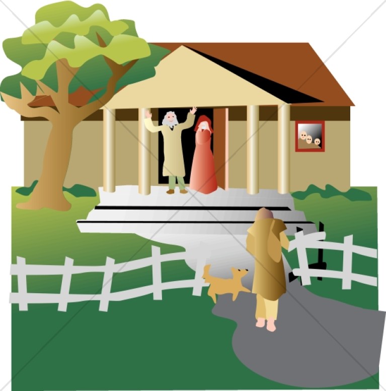 return of the prodigal son clipart house