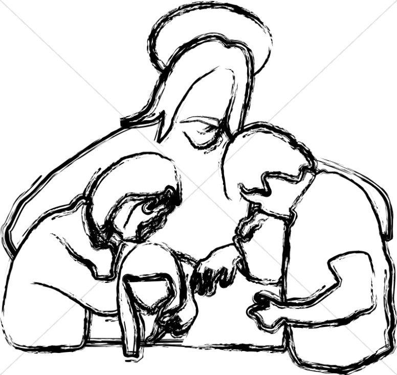 Jesus Prays with Family Thumbnail Showcase