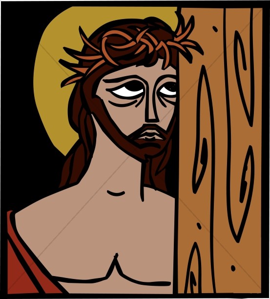 Jesus with Crown of Thorns Graphic Portrait Thumbnail Showcase