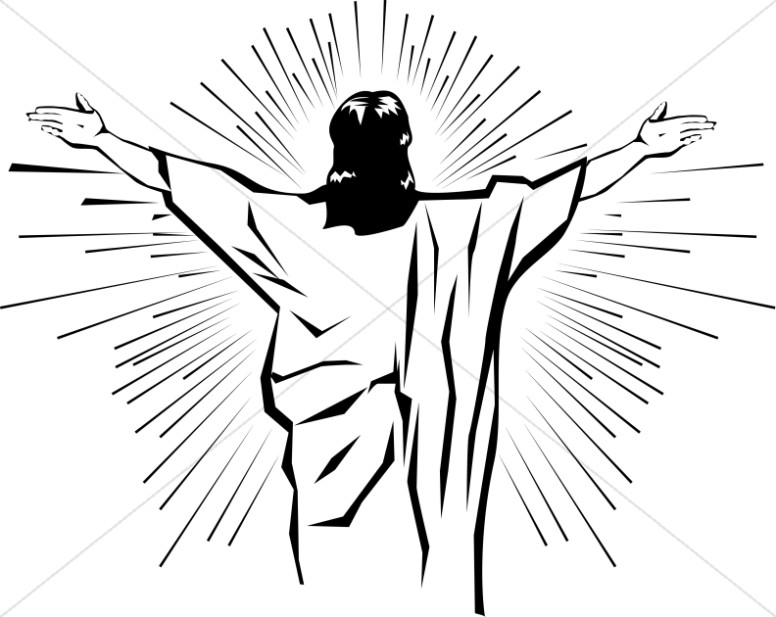 Black and White Jesus from Behind Thumbnail Showcase