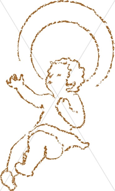 Chalk Drawn Baby Jesus with Halo Thumbnail Showcase