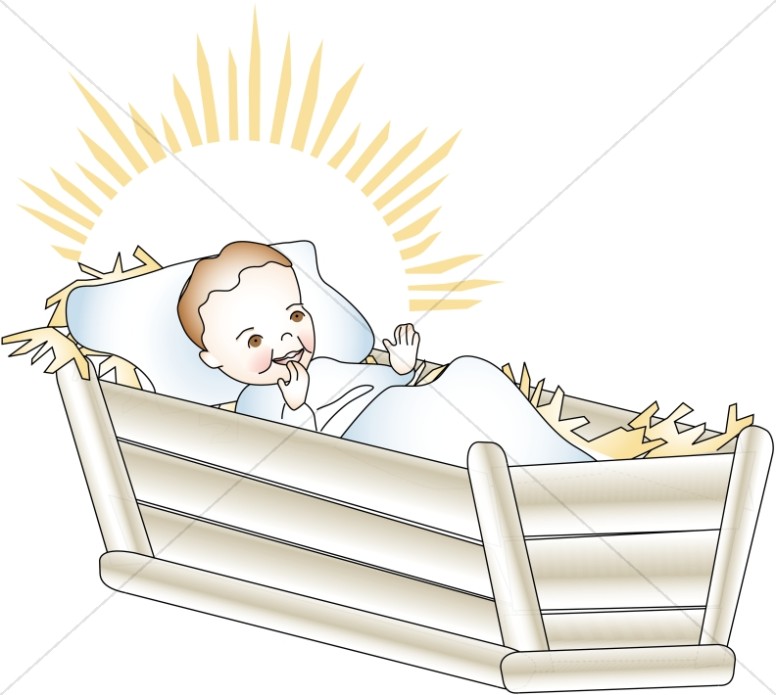 Baby Jesus Laughing in Manger Thumbnail Showcase