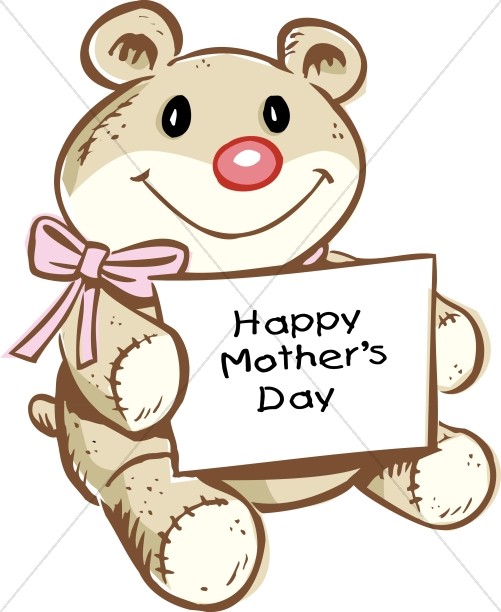 Cute Teddy with Mother's day Card