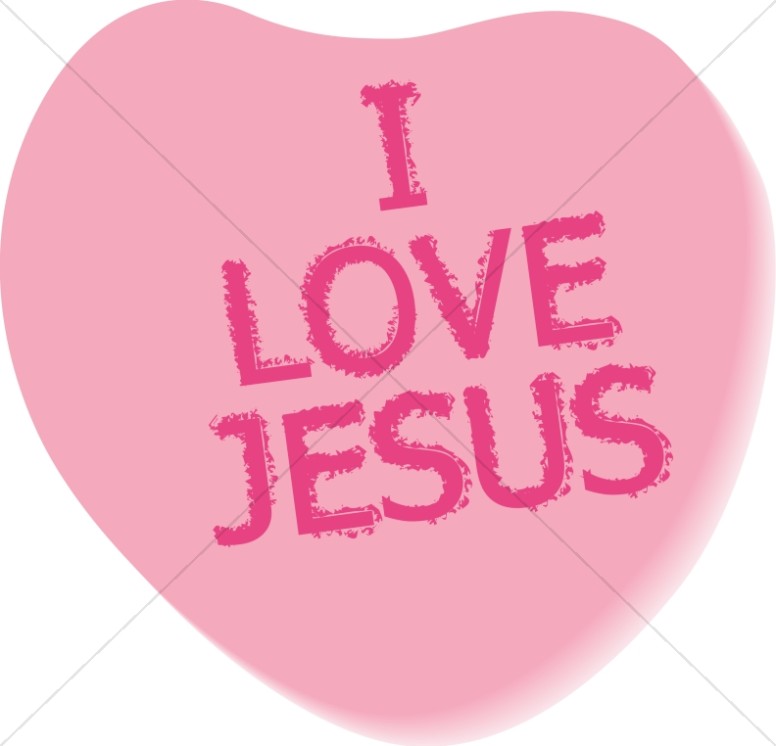 I Love Jesus Text on Candy Heart Thumbnail Showcase