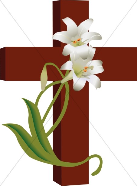 Cross with Lilies Clipart Thumbnail Showcase