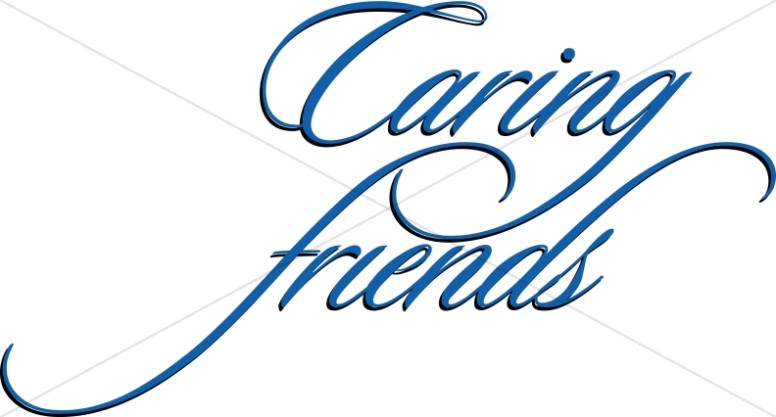 Caring Friends Blue Script Thumbnail Showcase