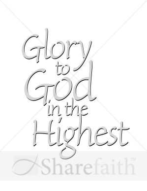 Gray Glory to God in the Highest | Christian Christmas Word Art