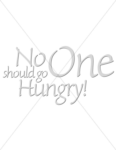 No One Should Go Hungry Food Drive Typography