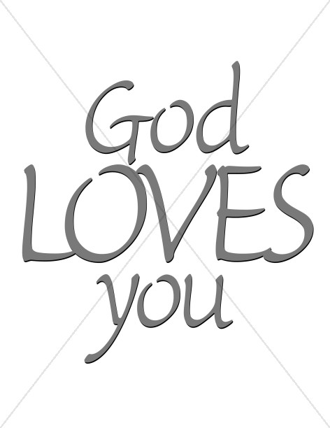 God Loves You Word Art