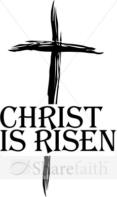 Christ Is Risen Clipart | Cross Word Art