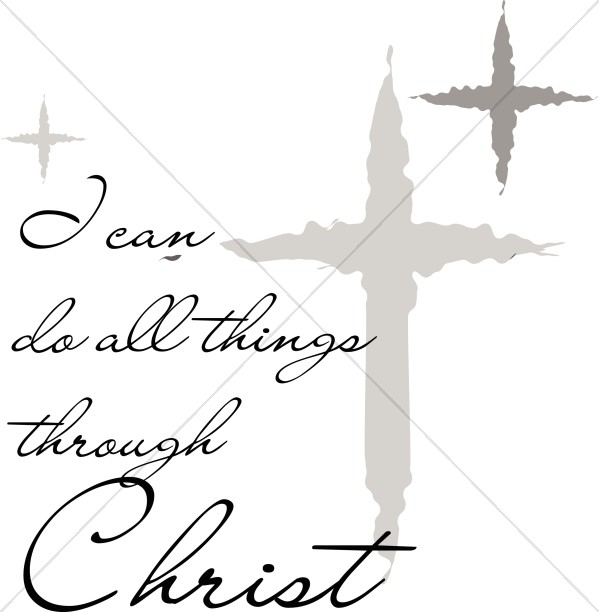 I Can Do All Things Through Christ with Silver Stars Thumbnail Showcase