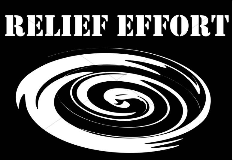 Hurricane White on Black with Relief Effort Thumbnail Showcase