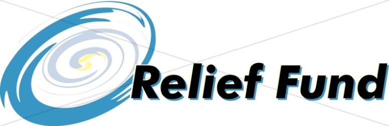 Blue Hurricane Symbol with Relief Fund Thumbnail Showcase